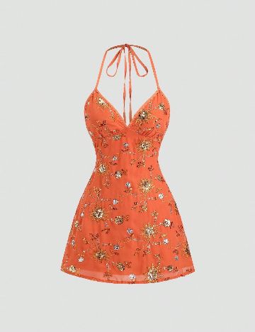 Rochie scurta SHEIN, portocaliu