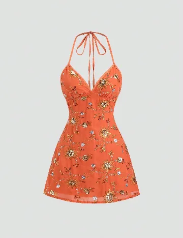 Rochie scurta SHEIN, portocaliu