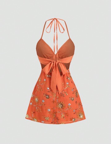 Rochie scurta SHEIN, portocaliu