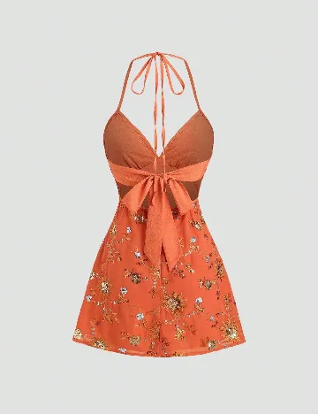 Rochie scurta SHEIN, portocaliu