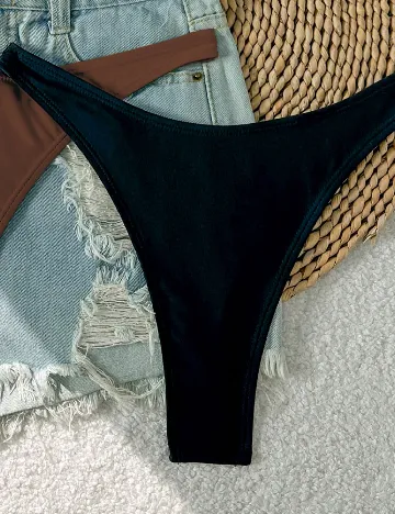 Set chiloti de baie 2 perechi SHEIN, negru/maro