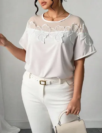 Bluza SHEIN CURVE, alb