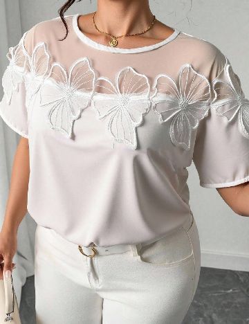 Bluza SHEIN CURVE, alb
