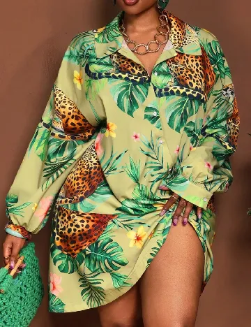 Rochie scurta SHEIN CURVE, verde