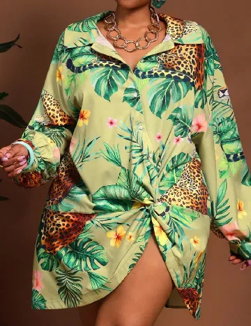 Rochie scurta SHEIN CURVE, verde