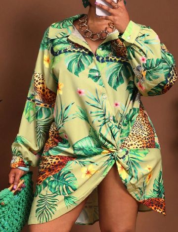Rochie scurta SHEIN CURVE, verde