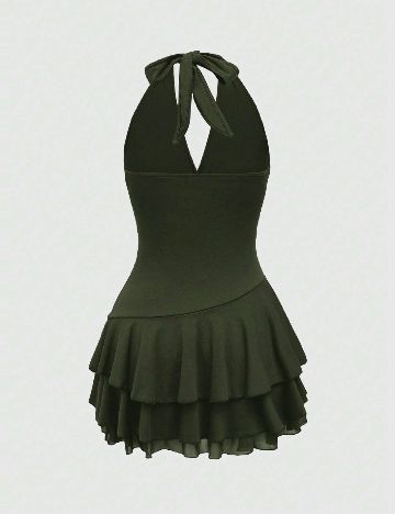 Rochie scurta Romwe, verde