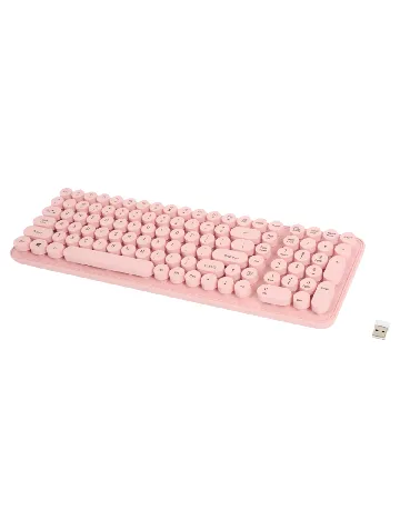 Tastatură wireless retro Sologic, roz