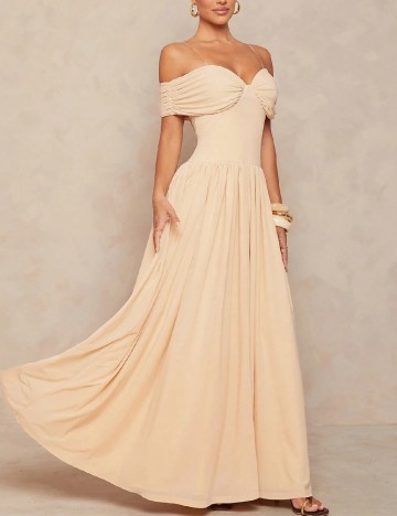 Rochie lunga SHEIN, crem