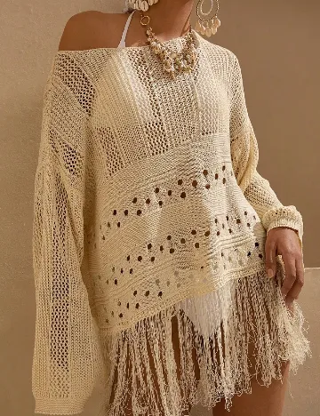 Bluza de plaja SHEIN, crem
