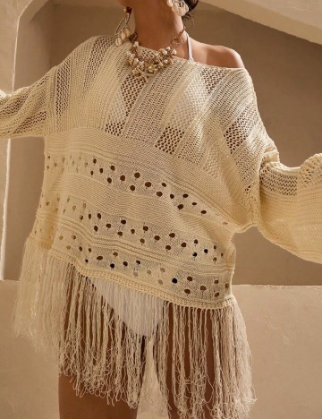 Bluza de plaja SHEIN, crem