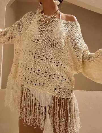Bluza de plaja SHEIN, crem