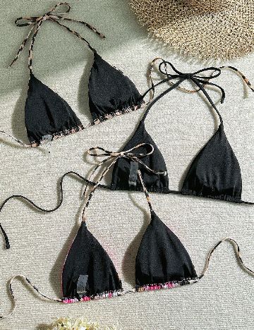 Set sutiene de baie 3 bucati SHEIN, mix culori