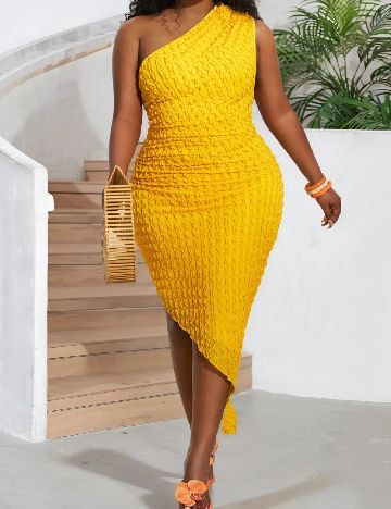 Rochie medie SHEIN CURVE, galben