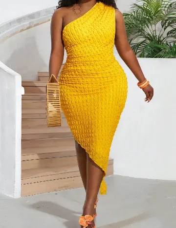 Rochie medie SHEIN CURVE, galben