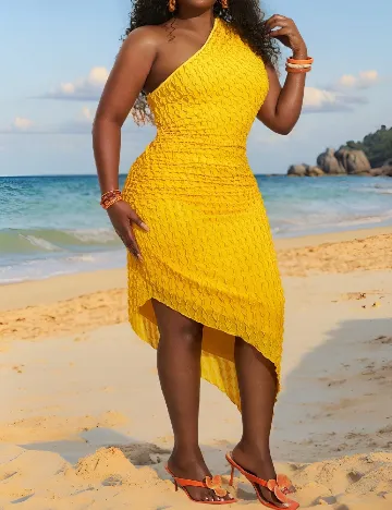 Rochie medie SHEIN CURVE, galben