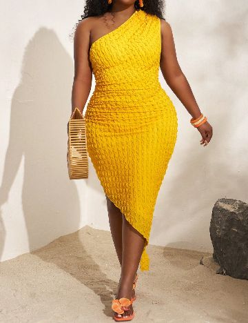 Rochie medie SHEIN CURVE, galben