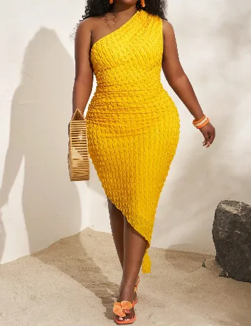 Rochie medie SHEIN CURVE, galben