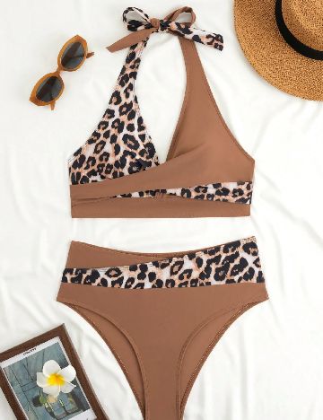 Costum de baie SHEIN, maro