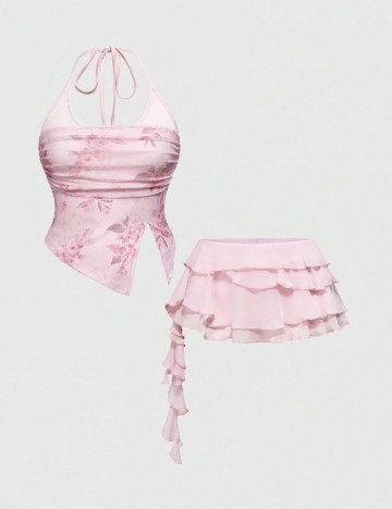 Compleu Romwe Plus Size, roz