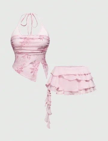 Compleu Romwe Plus Size, roz