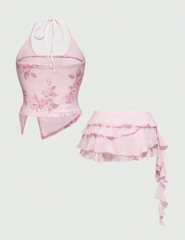 Compleu Romwe Plus Size, roz
