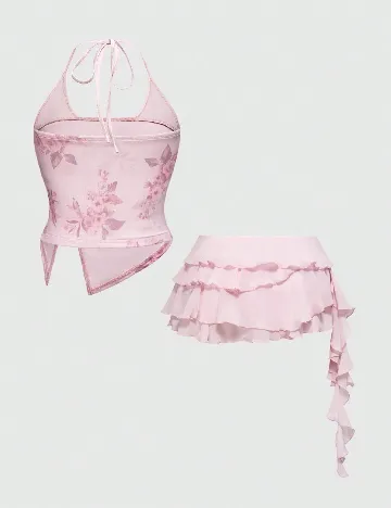 Compleu Romwe Plus Size, roz
