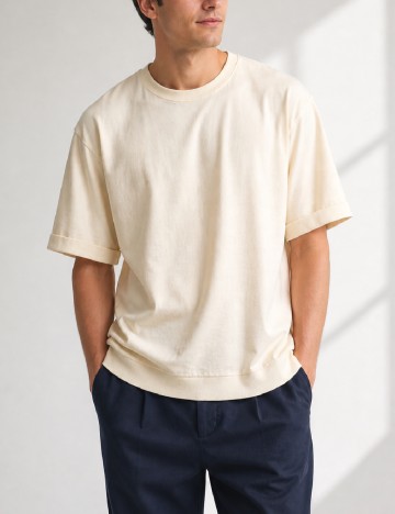 Tricou Massimo Dutti, crem