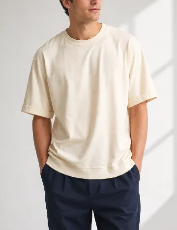 Tricou Massimo Dutti, crem