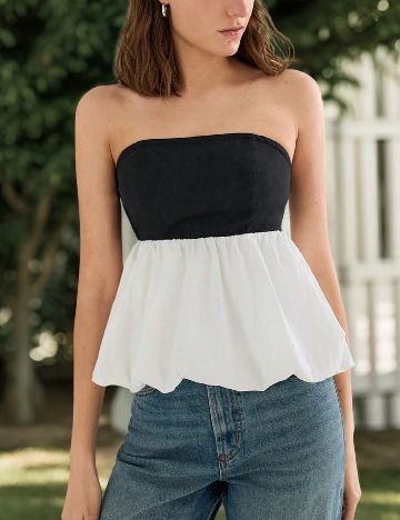 Top SHEIN, alb/negru