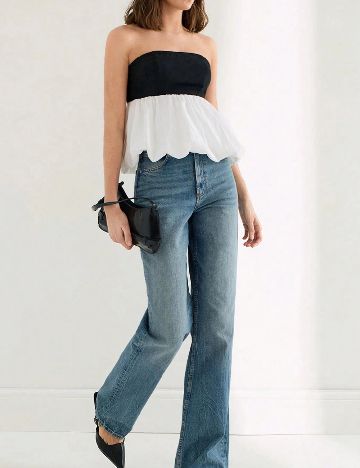 Top SHEIN, alb/negru