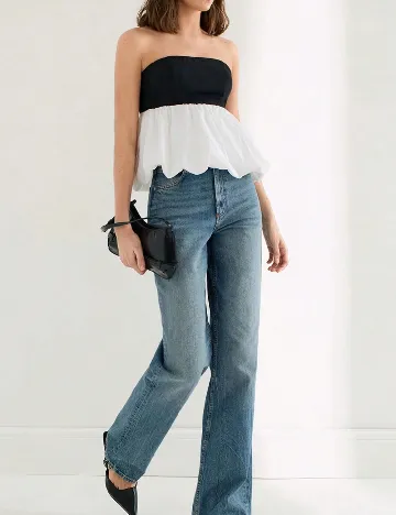 Top SHEIN, alb/negru