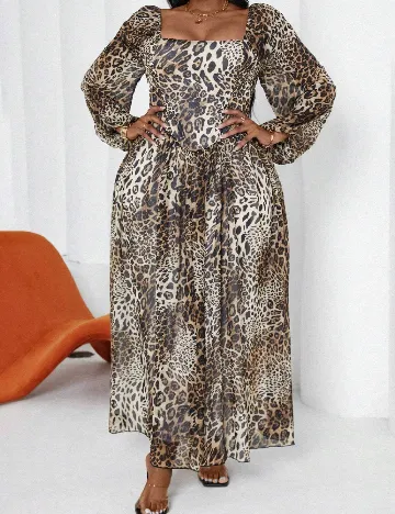 Rochie lunga SHEIN CURVE, animal print