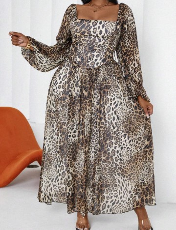 Rochie lunga SHEIN CURVE, animal print