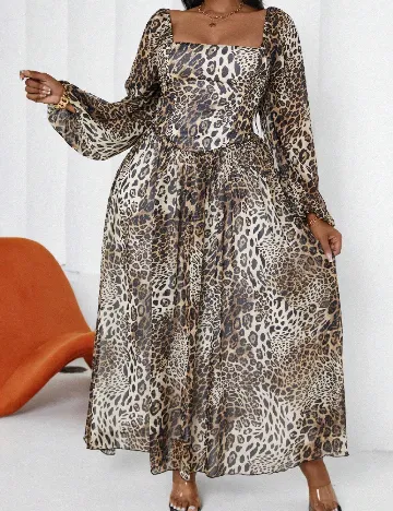 Rochie lunga SHEIN CURVE, animal print