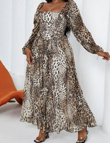 Rochie lunga SHEIN CURVE, animal print