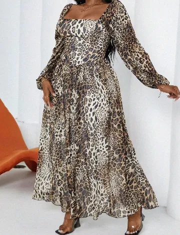 Rochie lunga SHEIN CURVE, animal print