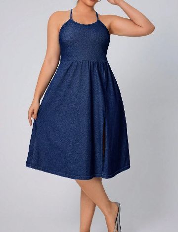 Rochie medie SHEIN CURVE, bleumarin