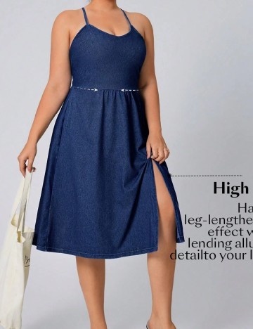 Rochie medie SHEIN CURVE, bleumarin