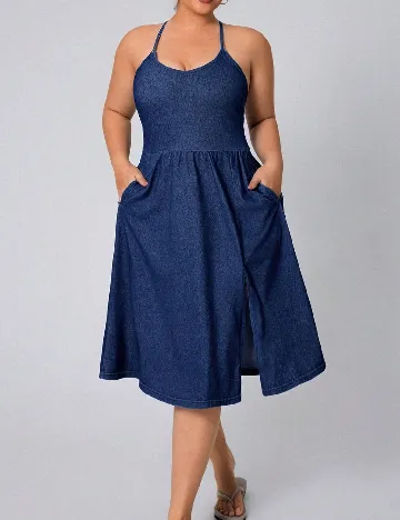Rochie medie SHEIN CURVE, bleumarin