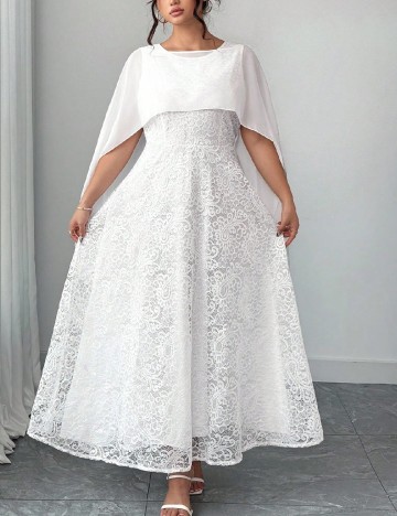 Rochie lunga SHEIN CURVE, alb
