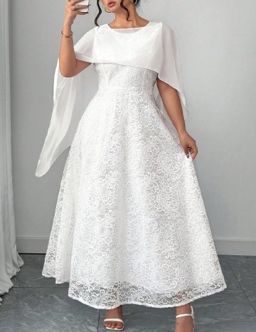 Rochie lunga SHEIN CURVE, alb
