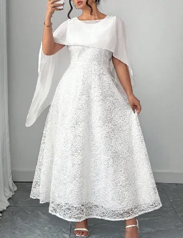 Rochie lunga SHEIN CURVE, alb