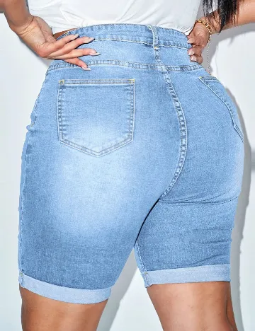 Pantaloni scurti SHEIN CURVE, albastru