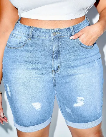 Pantaloni scurti SHEIN CURVE, albastru