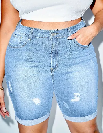 Pantaloni scurti SHEIN CURVE, albastru