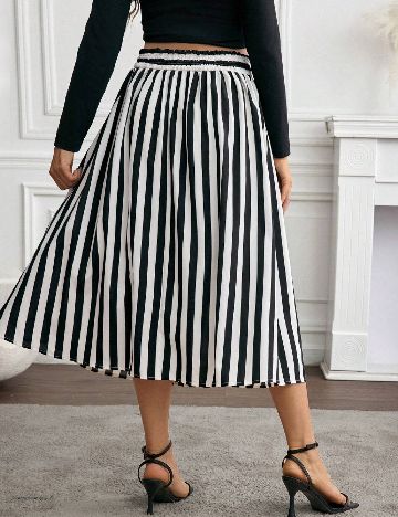 Fusta SHEIN Maternity, alb/negru