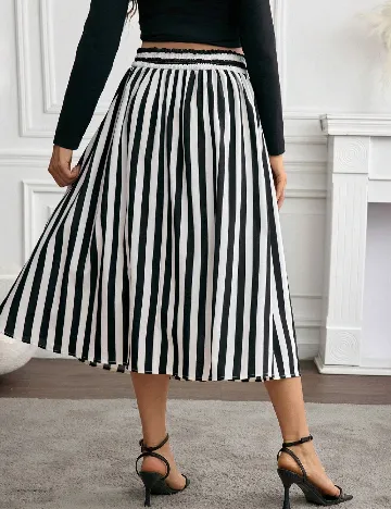 Fusta SHEIN Maternity, alb/negru