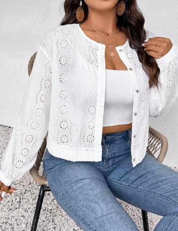 Jacheta SHEIN CURVE, alb