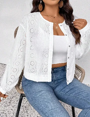 Jacheta SHEIN CURVE, alb